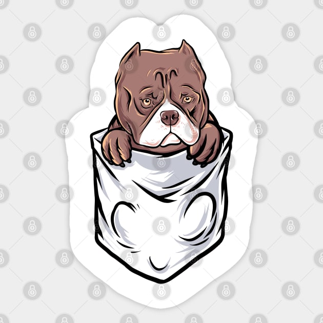 bulldog in pocket Sticker by Mako Design 